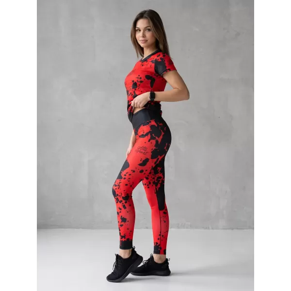  Ženske duge premium tajice ALTISPORT VOJ/ALW012LEG01 CRNO/CRVENO 