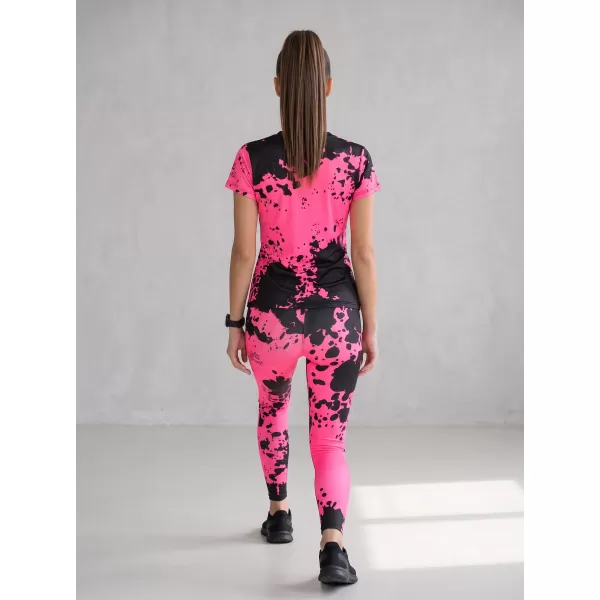  Ženske duge premium tajice ALTISPORT VOJ/ALW012LEG01 CRNA/FLUO ROZA 