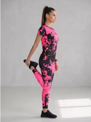 Ženske duge premium tajice ALTISPORT VOJ/ALW012LEG01 CRNA/FLUO ROZA