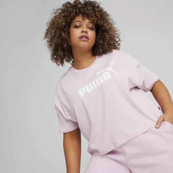  Ženska majica kratkih rukava PUMA ESS CROPPED LOGO TEE 586866-60 LJUBIČASTA 