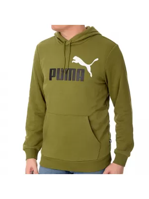 Muški sweatshirt PUMA ESS+ 2 COL BIG LOGO HOODIE 586765-35 ZELENA