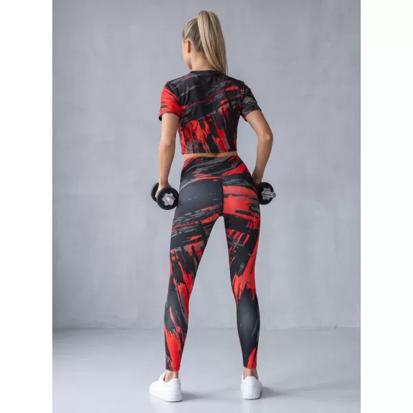  Ženske duge premium tajice ALTISPORT VOJ/ALW010LEG01 CRNO I CRVENO 