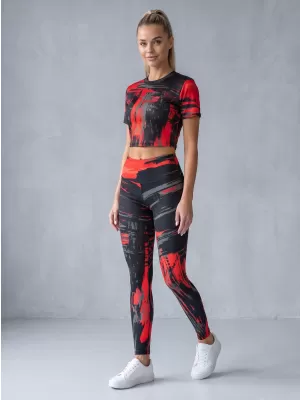 Ženske duge premium tajice ALTISPORT VOJ/ALW010LEG01 CRNO I CRVENO