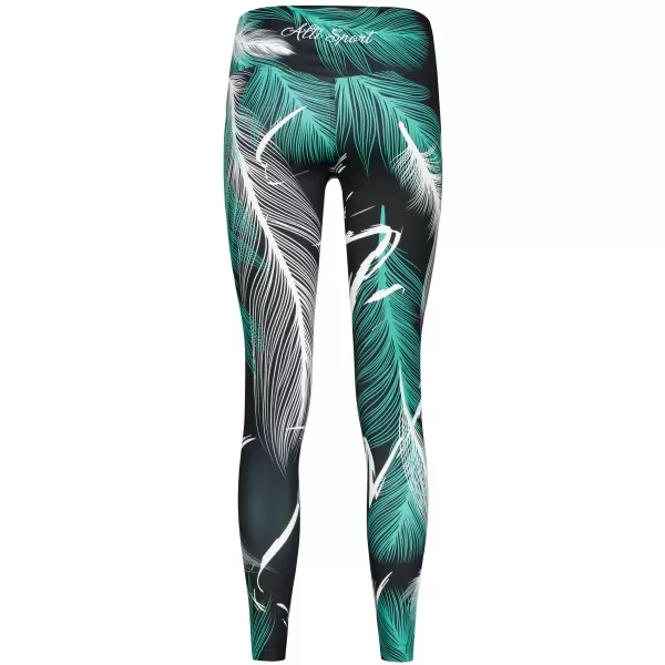  Ženske duge premium tajice ALTISPORT VOJ/ALW001LEG01 CRNO/TIRKIZNO 