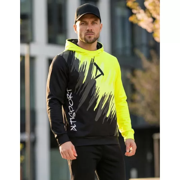  Muška premium funkcionalna majica ALTISPORT VOJ/ALM006MI01 CRNO I ŽUTO 
