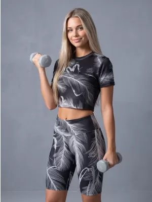Ženske tajice iznad koljena premium ALTISPORT VOJ/ALW001LEG02 CRNA/SIVA