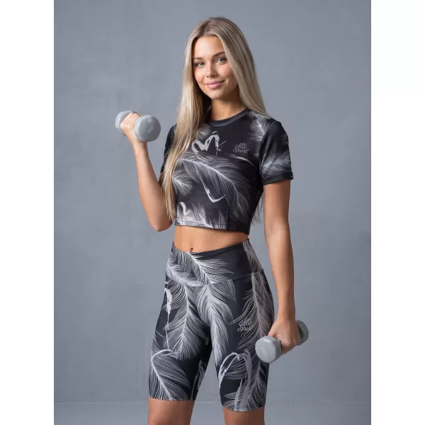  Ženske tajice iznad koljena premium ALTISPORT VOJ/ALW001LEG02 CRNA/SIVA 