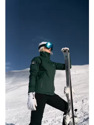 Ženska skijaška jakna NORDBLANC ZENITH NBWJL7929 TAMNO ZELENA