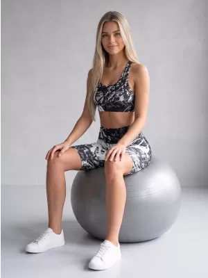 Ženske tajice iznad koljena premium ALTISPORT VOJ/ALW018LEG02 CRNO I BIJELO