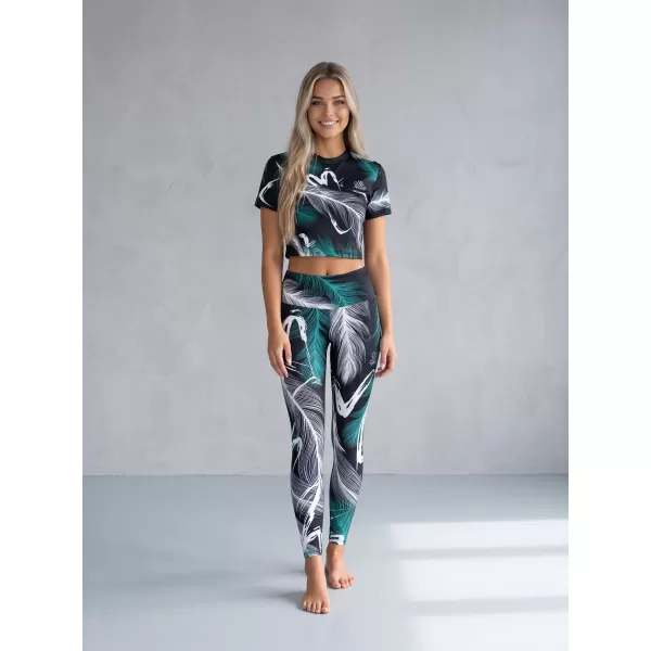  Ženske duge premium tajice ALTISPORT VOJ/ALW001LEG01 CRNO/TIRKIZNO 
