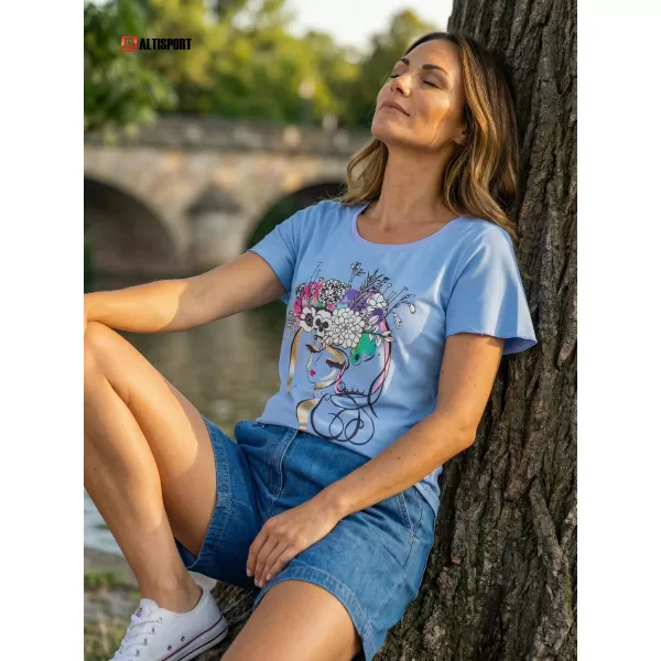  Ženska majica kratkih rukava KIXMI SINDY CRNO 