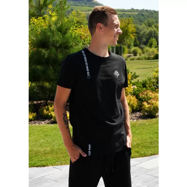  Muška majica kratkih rukava KIXMI SIMEON CRNA 