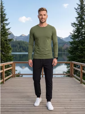 Muška majica s dugim rukavima ALTISPORT NoPrint NP/ALM911 KAKI