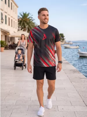 Muška funkcionalna premium majica ALTISPORT VOJ/ALM028TR01 CRNO I CRVENO