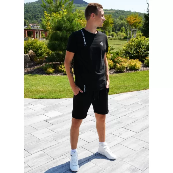  Muška majica kratkih rukava KIXMI SIMEON CRNA 