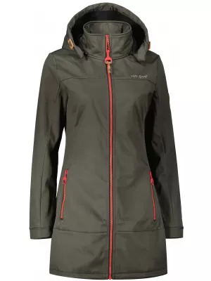 Ženski softshell kaput ALTISPORT CIARA KAKI/CRVENA