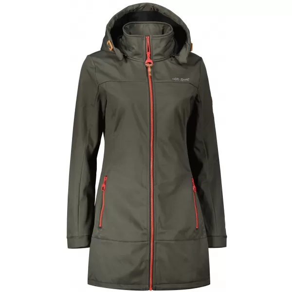  Ženski softshell kaput ALTISPORT CIARA KAKI/CRVENA 