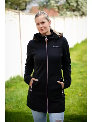 Ženski softshell kaput ALTISPORT CIARA CRNO/RUŽIČASTO