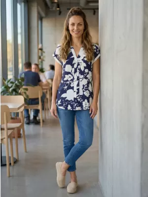 Ženska bluza KIXMI SABINE TAMNOPLAVA