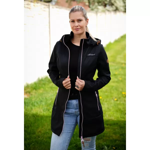  Ženski softshell kaput ALTISPORT CIARA CRNO/RUŽIČASTO 