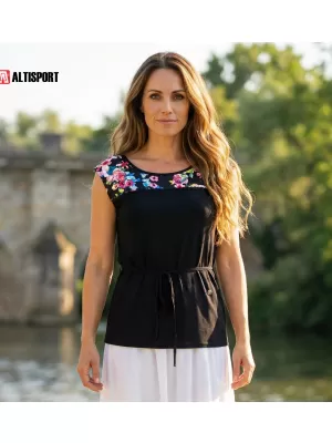 Ženska majica kratkih rukava KIXMI SELLY CRNA