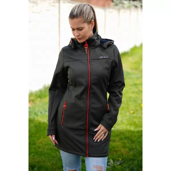  Ženski softshell kaput ALTISPORT CIARA KAKI/CRVENA 