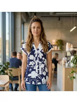 Ženska bluza KIXMI SABINE TAMNOPLAVA