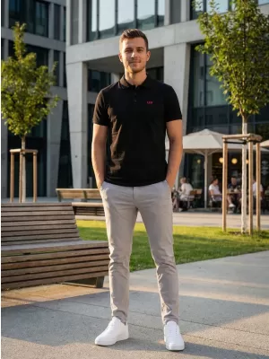 Muška majica kratkih rukava KIXMI SPENCER CRNO/CRVENO