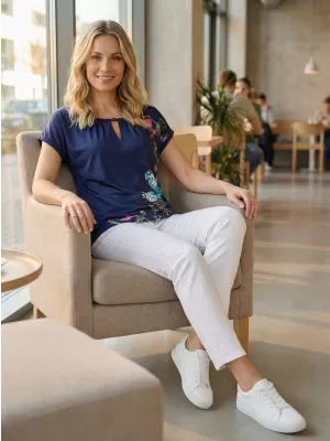 Ženska majica kratkih rukava ALTISPORT CARINE TAMNOPLAVA