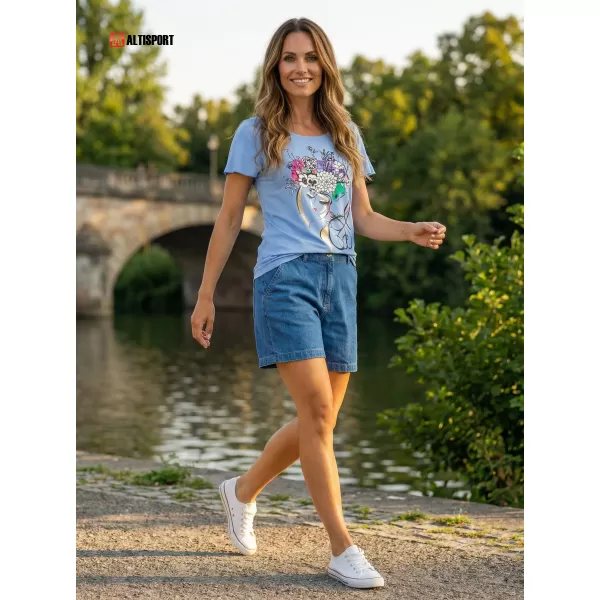  Ženska majica kratkih rukava KIXMI SINDY CRNO 