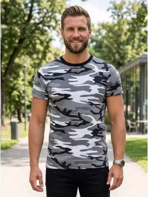 Muška majica kratkih rukava ALTISPORT NoPrint NP/ALM441 MASKIRNO SIVA