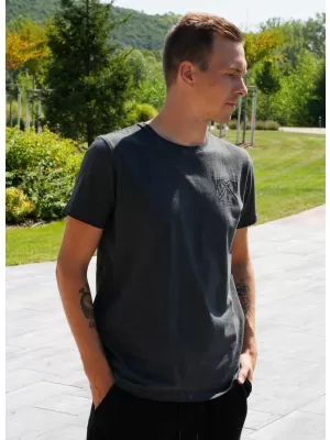 Muška majica kratkih rukava KIXMI SIMEON TAMNOSIVA