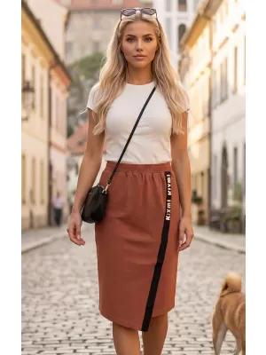 Ženska suknja KIXMI SIBILA SMEĐA/KREM