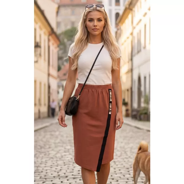  Ženska suknja KIXMI SIBILA SMEĐA/KREM 