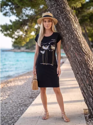 Haljina ALTISPORT ALW043178 CRNO I ZLATNO