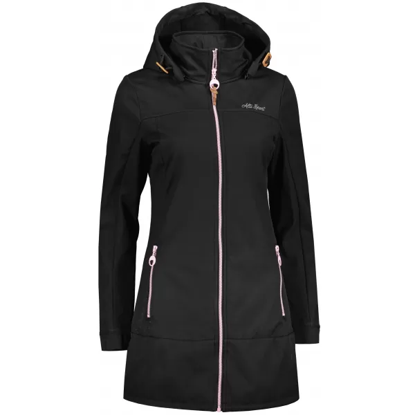  Ženski softshell kaput ALTISPORT CIARA CRNO/RUŽIČASTO 