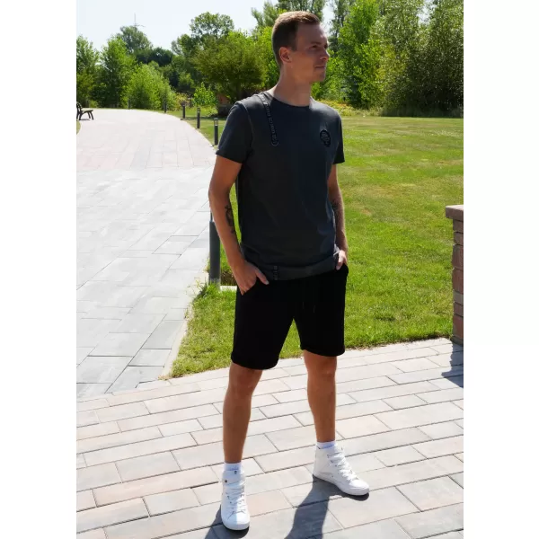  Muška majica kratkih rukava KIXMI SIMEON TAMNOSIVA 