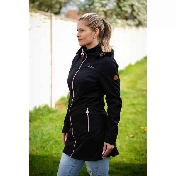  Ženski softshell kaput ALTISPORT CIARA CRNO/RUŽIČASTO 