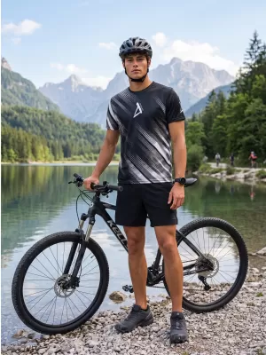 Muška funkcionalna premium majica ALTISPORT VOJ/ALM028TR01 CRNO-BIJELO