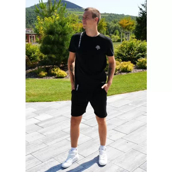  Muška majica kratkih rukava KIXMI SIMEON CRNA 