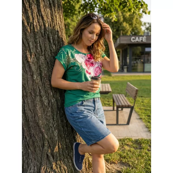  Ženska majica kratkih rukava KIXMI SAKURA ZELENA 