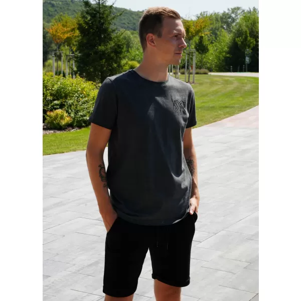  Muška majica kratkih rukava KIXMI SOREN TAMNOSIVA 