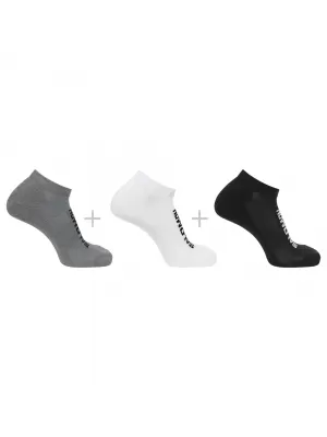 Čarape SALOMON EVERYDAY LOW 3-PACK LC2087100 CRNO/BIJELI/MED SIVI MELANŽ
