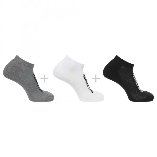  Čarape SALOMON EVERYDAY LOW 3-PACK LC2087100 CRNO/BIJELI/MED SIVI MELANŽ 