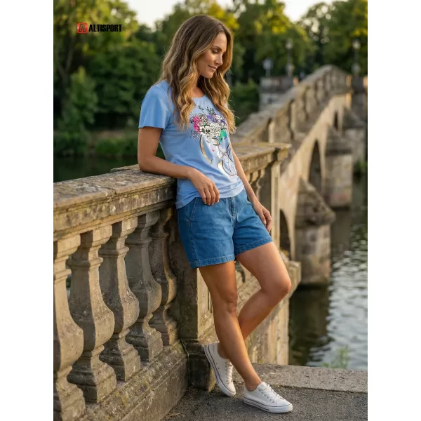  Ženska majica kratkih rukava KIXMI SINDY CRNO 