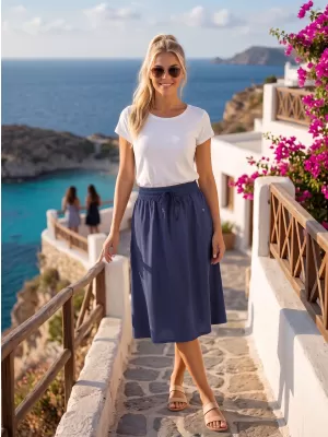 Ženska suknja KIXMI STACY TAMNOPLAVA