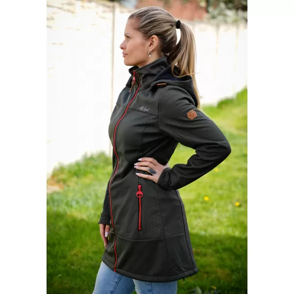  Ženski softshell kaput ALTISPORT CIARA KAKI/CRVENA 