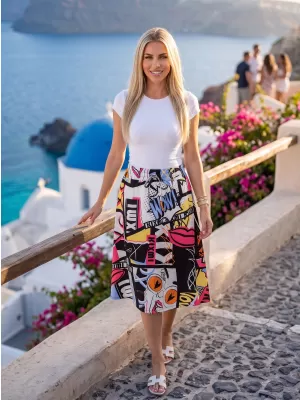 Ženska suknja KIXMI STACY RUŽIČASTA