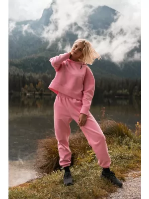 Ženska pamučna trenirka NORDBLANC BOYFRIEND NBSPL7888 RUŽIČASTA