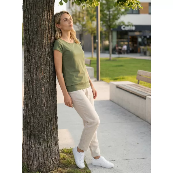  Ženska majica kratkih rukava ALTISPORT NP/ALW021 KAKI 
